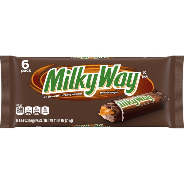 MILKY WAY Milk Chocolate Singles Candy Bar, 11.04 oz (Pack of 6)
