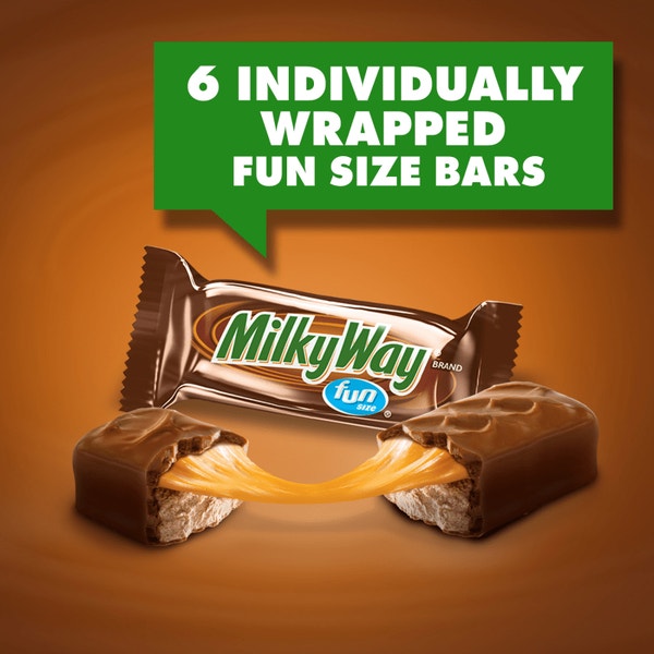 MILKY WAY Milk Chocolate Fun Size Candy Bars, 3.36 oz Bag (Pack of 6)