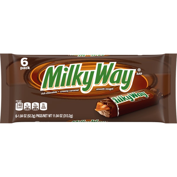 MILKY WAY Milk Chocolate Singles Candy Bar, 11.04 oz (Pack of 6)